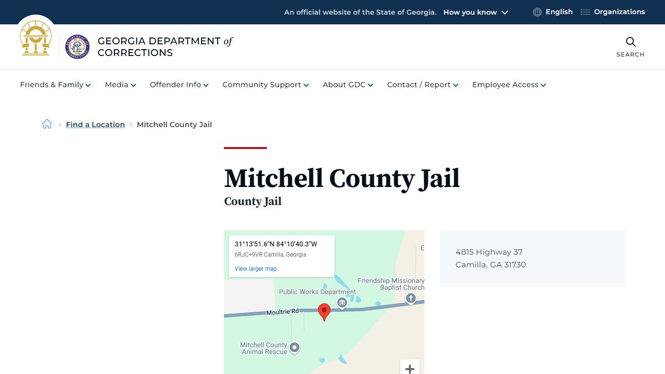 Mitchell County Jail - Georgia Department of Corrections