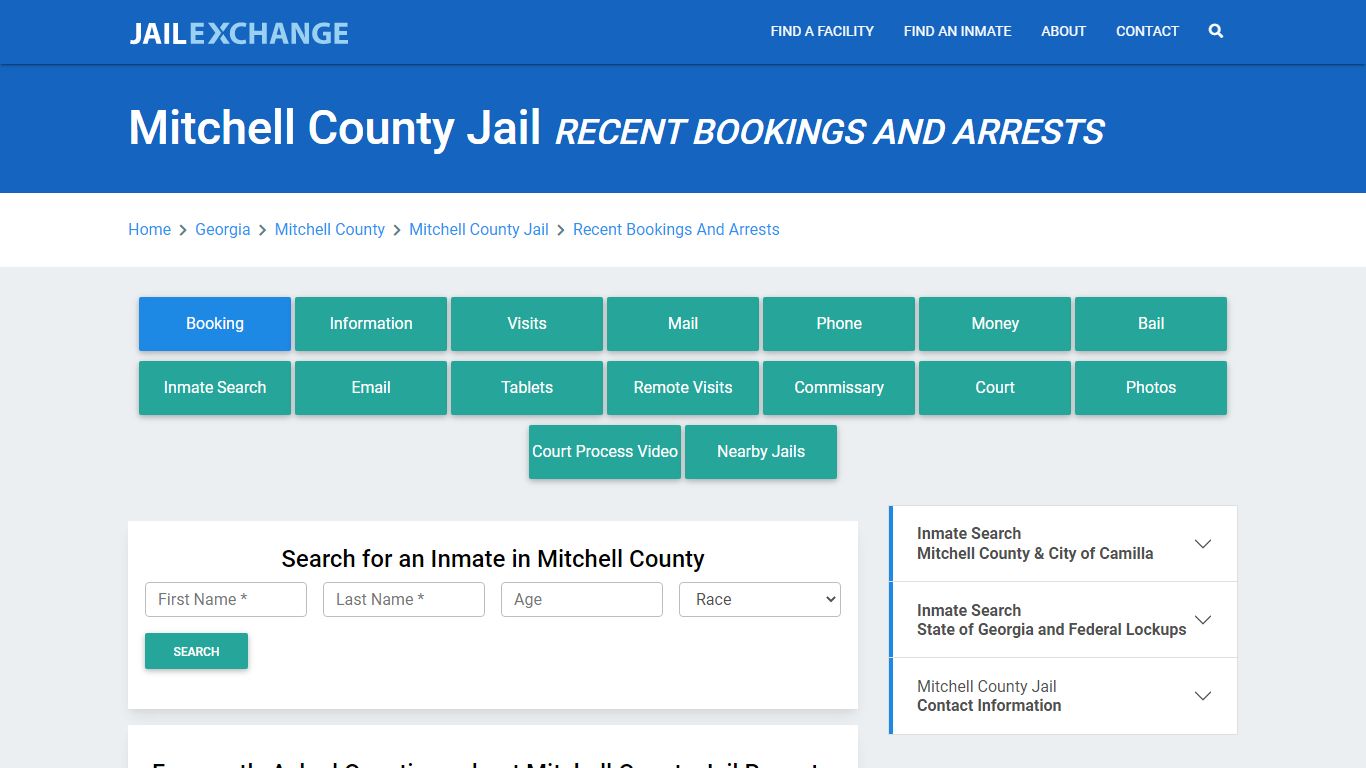 Mitchell County Jail GA Recent Arrests and Bookings - Jail Exchange